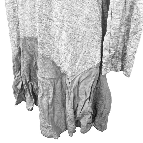 Easel Womens Gray Knit Stretch Tunic Longline Lagenlook Whimsigoth Top T Shirt S - Picture 8 of 16